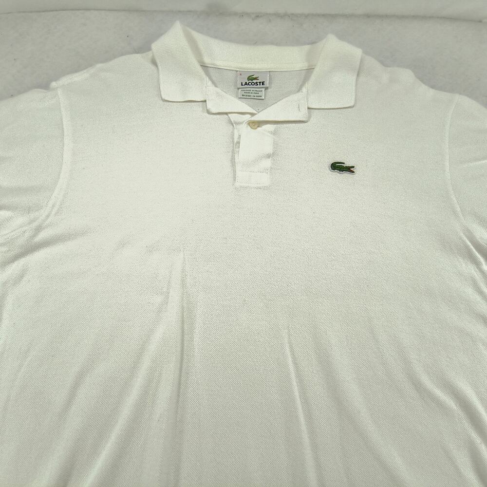 Lacoste Casual Collared Short Sleeve Polo Shirt Mens Size 5 White
